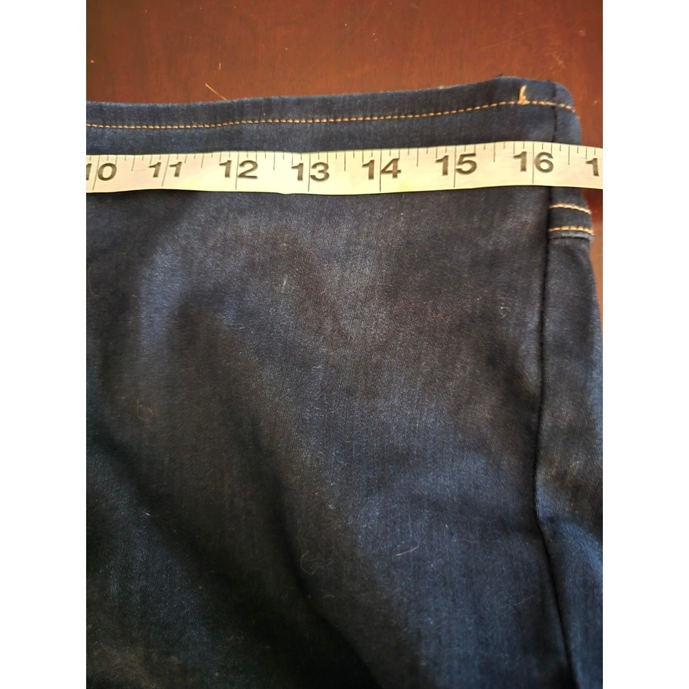 1822 Denim Womens High Rise Pull On Flare Jeans Dark Indigo Blue Size 12 Stretch - Picture 4 of 10